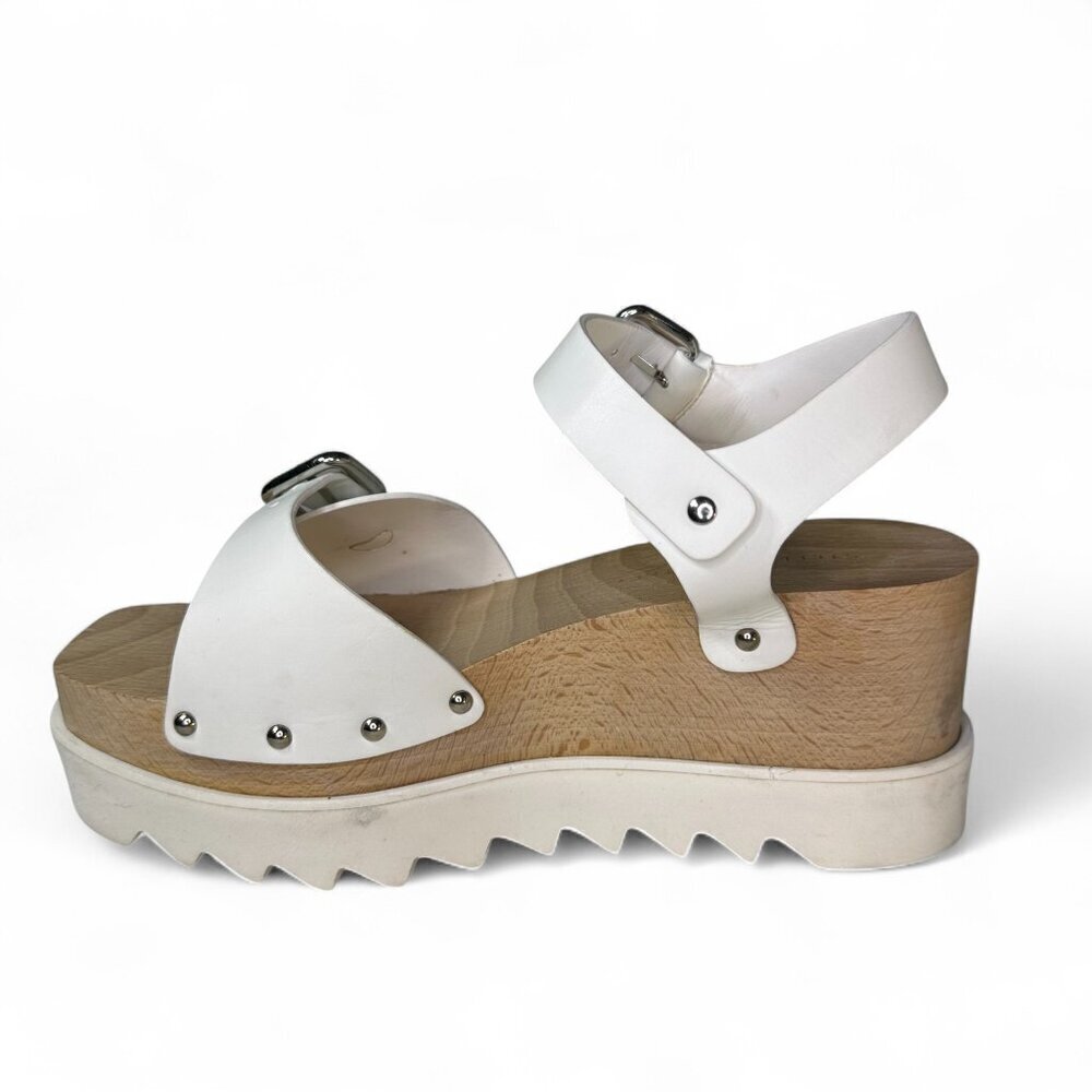Stella McCartney Women's White Elyse Platform Wooden Sandal EU 38.5 - Picture 8 of 12